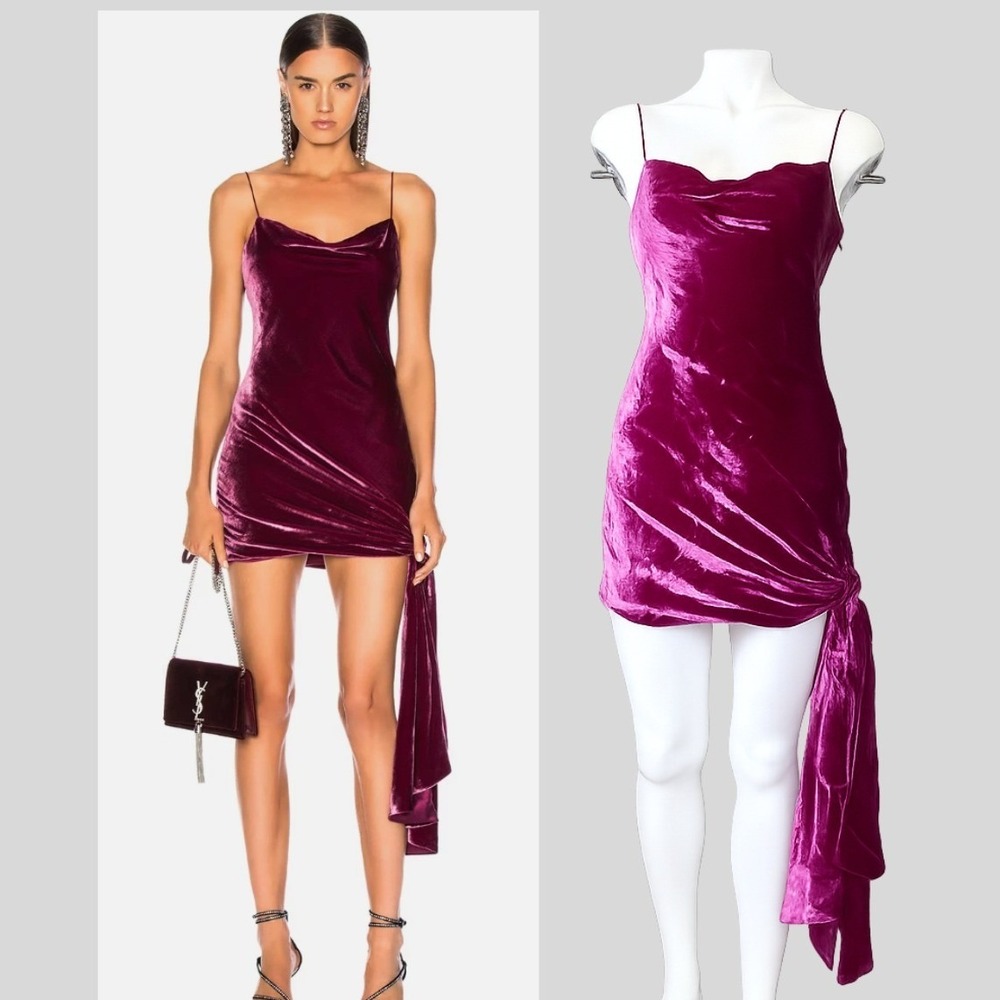 Cinq‎ a Sept Ryder NEW Velvet Mini Dress Gooseberry 0 Homecoming Celebrity Glam